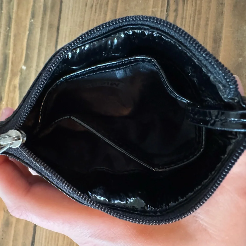 Michael Kors‎ Black Patent Leather Studded Coin Purse Key Ring Pouch
